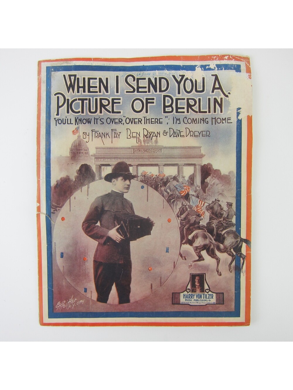 Sheet Music When I Send You a Picture of Berlin WWI Fay Ryan Dreyer Antique 1918
